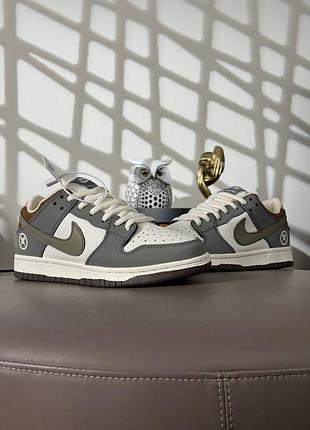 Женские кроссовки nike sb dunk low x yuto horigome grey white