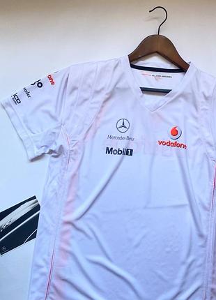 Новая мужская футболка белого цвета mercedes benz оригинал mclaren нова чоловіча футболка білого кольору