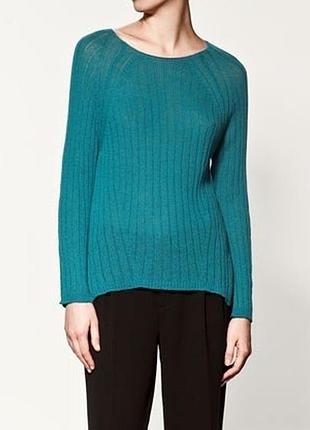 Тонкий светрик в рубчик з  альпакою zara knit