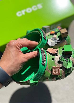 Сабо крокс crocs classic kids minecraft  для хлопчиків crocs kids дитячі крокси сабо