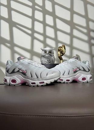 🌺женские кроссовки nike air max plus white metallic pink