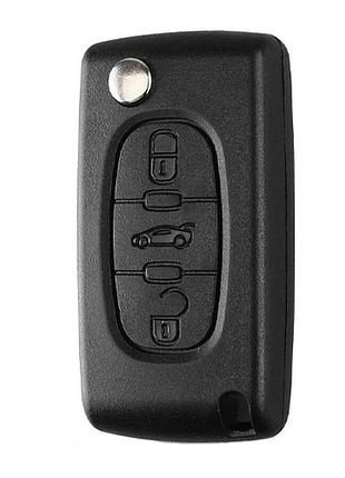 Корпус выкидного ключа peugeot dkt0269 на 3 кнопки с чипом ce0536 va2