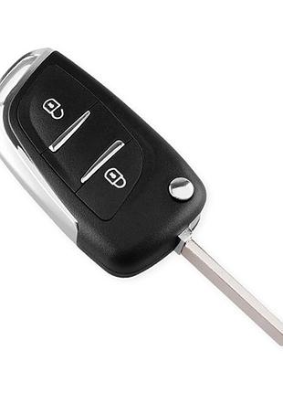 Выкидной ключ peugeot с чипом, 2 кнопки, корпус dkt0269, профиль va2