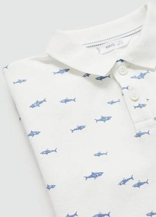 Футболка поло з коміром для хлопчика mango 7-8 років: блакитна футболка в школу з комірцем