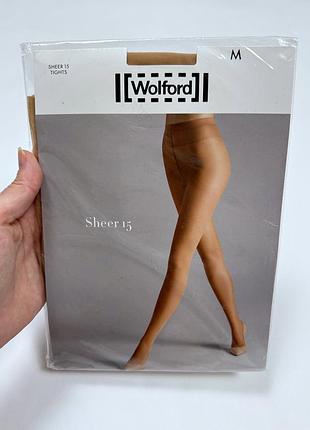 Капроновые прозрачные телесные бежевые нюдовые колготки 15 ден wolford оригинал