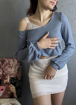 Кофтинка кофта з мереживом тренд база y2k