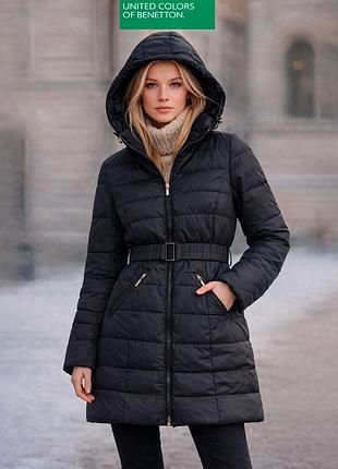 Жіночий подовжений пуховик перо+пух (не товстий) united color of benetton 42