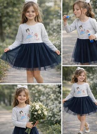 Дитяче плаття для дівчинки breeze, трикотажне з фатиновою спідницею, туреччина