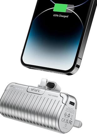 Компактний power bank з вбудованою зарядкою lightning vrurc t0558p