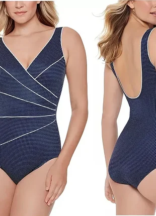 Брендовый слитный купальник в горох kirkland miraclesuit 11-24🌼🌴🌼