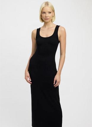 Стильна чорна довга базова сукня weekday stella tank dress l