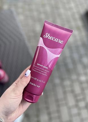 Восстанавливающая маска для волос inebrya ice cream shecare reconstructor mask 250 мл