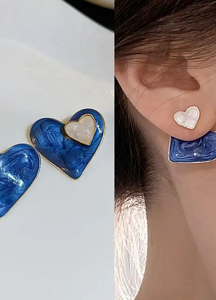 Сережки серця 2 в 1