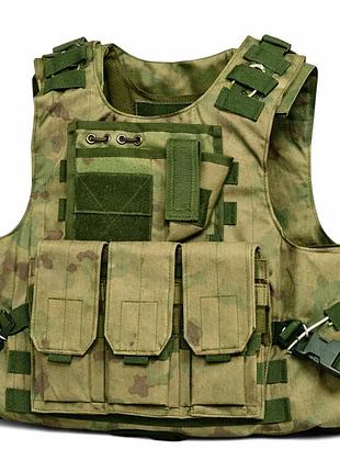 Тактический жилет под плиты a molle военная армейская черный a-tacs зеленый мох, новое, универсальный, оксфорд