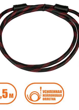 Кабель hdmi - hdmi 1080p позолоченный усиленный в обмотке 1.5 метра (2583)