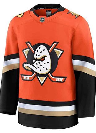 Хоккейка men's fanatics  orange anaheim ducks home premium jersey  42(s)