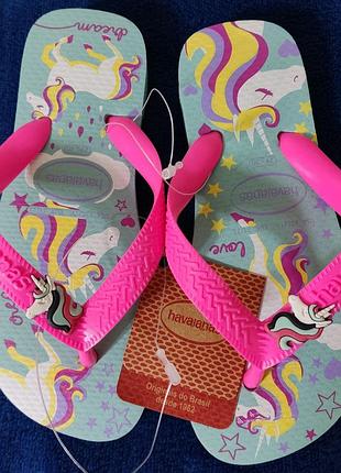 Детские шлепанцы, вьетнамки havaianas единорог