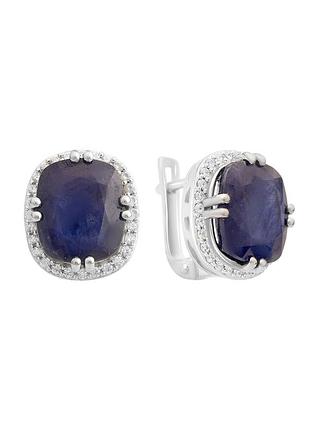 Серебряные серьги с натуральным сапфиром 14.84ct (2157816)