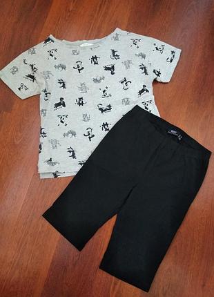 36-38р. домашний костюм с велосипедками bonprix хлопок
