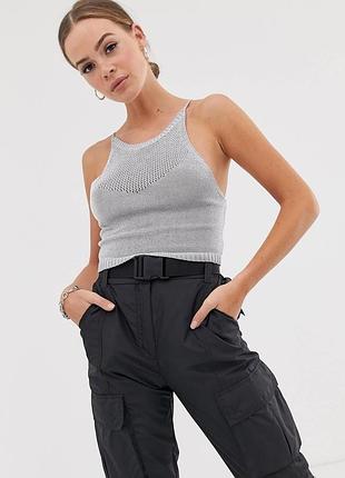 Майка топ bershka з ефектом металік m-l