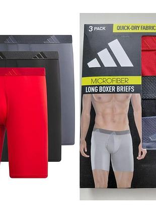 Набор: трусы adidas microfiber performance long boxer brief. оригинал из сша. новые