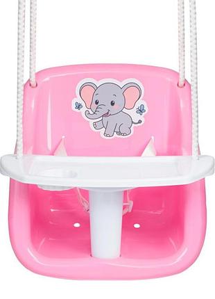 Качели бамсик веселый малыш № 6 со столиком 7006_pink
