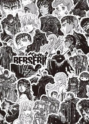 Набір стикерів аніме берсерк berserk 82 шт (1969)
