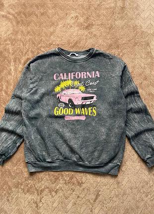 Світшот тай дай з принтом california good waves