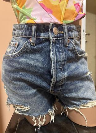 💙 джинсові шорти zara з високою посадкою