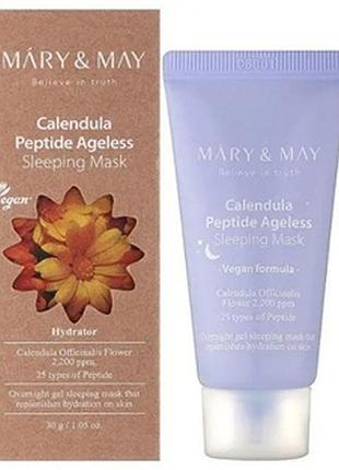 Ночная маска с пептидами и календулой mary&amp;may calendula peptide ageless sleeping mask 30 мл