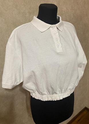 Блуза сорочка  жіноча біла  літня з коротким рукавом 100% cotton брендова