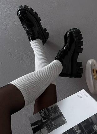 Черевики prada platform leather lacked black shoes premium ⭐️  •  китай 🇨🇳  • кожа •