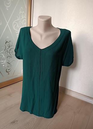 Жіноча брендова блуза смарагдового кольору/ блуза massimo dutti