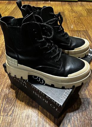 Черевики vitto rossi натуральна шкіра/байка 38-39 ботинки