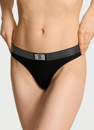 Трусики тонг victoria's secret со стразами