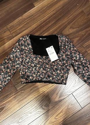 Топ zara з довгим рукавом