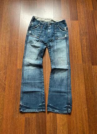 Pepe jeans штани жіночі джинси faded washed кльош distressed оригінал б у