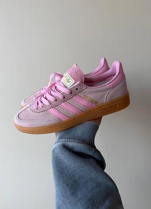 Розкішні жіночі кросівки adidas handball spezial glow pink rose tone рожеві