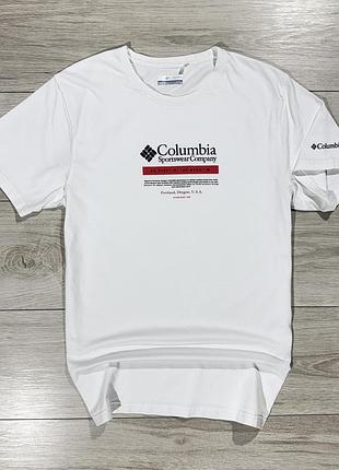 Белая футболка колумбиа columbia sportswear company, s, оригинал