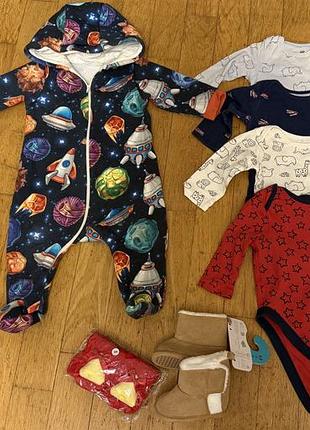 Одним лотом отдам большой кулек фирменной одежды h&m, carter's, next для мальчика от 2 до 9 мес