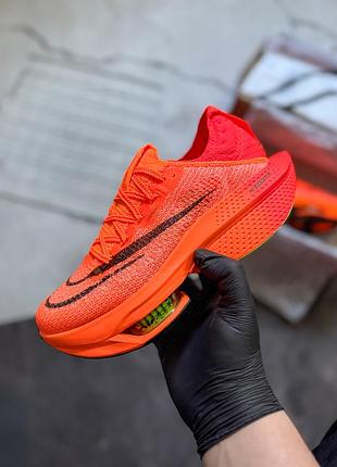 Круті яскраві жіночі та чоловічі кросівки nike air zoom alphafly next% 2 orange коралово-помаранчеві