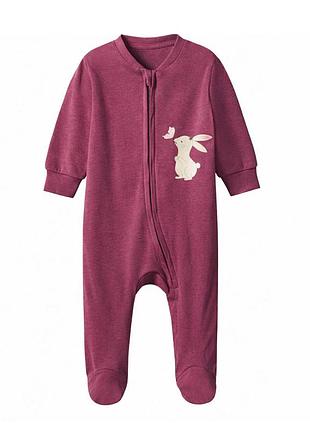 Комбінезон-сліп піжама для дівчинки lupilu ecoprint 483862 074-80 см (6-12 months) бордовий