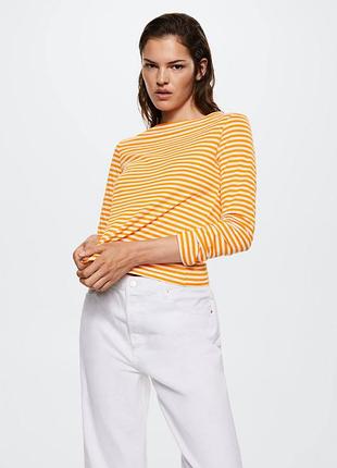 Лонгслив в полоску mango saco - s 2