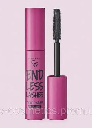 Туш для вій golden rose endless lashes instant volume mascara black 13 мл