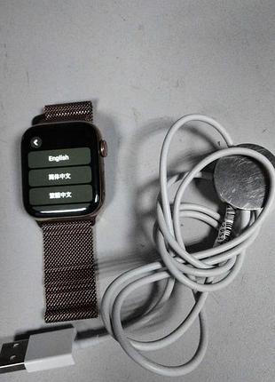 Смарт-часы браслет б/у apple watch series 5 gps + lte 44mm stainless steel case