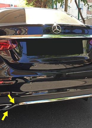 Хром смужка на задній бампер 2020-2026 (нерж) для mercedes e-сlass w213 рр