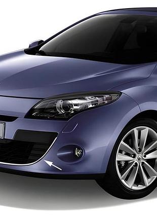 Накладка на передній бампер 2013-2016 (hb, нерж) для renault megane iii рр