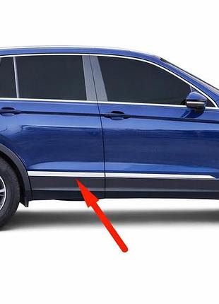 Молдинг дверний omsaline для allspace (4 шт, нерж) для volkswagen tiguan 2016-2023 рр