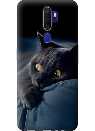 Чехол силиконовый на телефон oppo a5 2020 дымчатый кот "825u-1888-58250"
