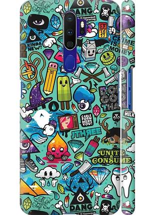 Чехол 3d пластиковый матовый на телефон oppo a5 2020 стикер бомбинг 1 "693m-1888-58250"